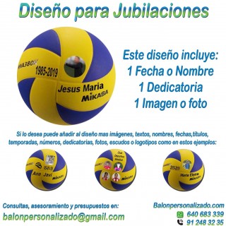 Balón Voleibol Personalizable con Fotos y textos para Jubilación