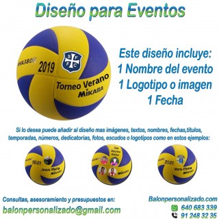 Balón Voleibol Personalizable con Imagenes textos para eventos