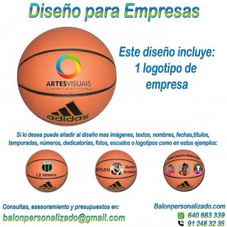 Balón Baloncesto Personalizable de marca ADIDAS modelo ALL COURT con un pre-diseño para regalos de EMPRESAS
