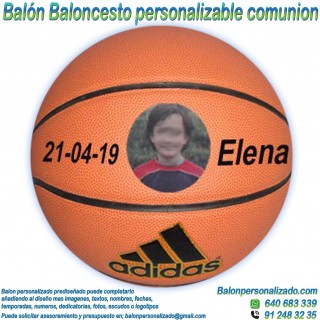 Balón Baloncesto Personalizable con Fotos y textos regalo comunión