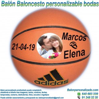 Balón Baloncesto Personalizable con Fotos nombres fecha regalo bodas