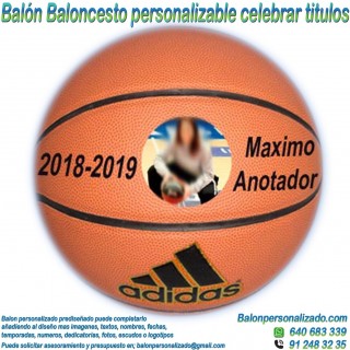 Balón Baloncesto Personalizable con Foto nombre fecha celebrar titulo