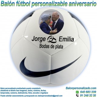 Balón Fútbol Personalizable con Fotos y textos de Aniversario nike
