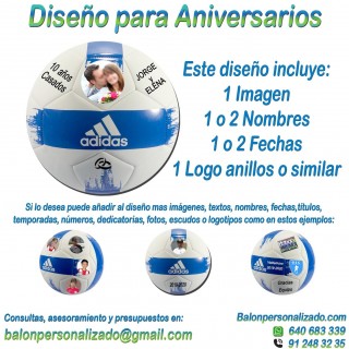 Balón Personalizado Con textos e imágenes de Fútbol adidas EPP2 Regalo celebrar aniversarios, dedicatoria, fotos