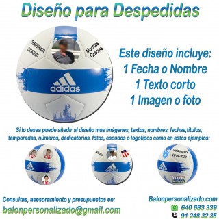 Balón Personalizado con imágenes y textos Fútbol Modelo adidas EPP2 Regalo Despedida, dedicatoria, fotos, fechas