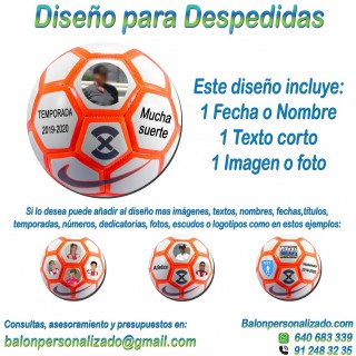 Balón Personalizado con imágenes y textos Fútbol NIKE Strike Regalo Despedida, dedicatoria, fotos, fechas