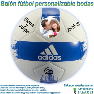Balón Fútbol Personalizable con Fotos nombres fecha regalo boda adidas