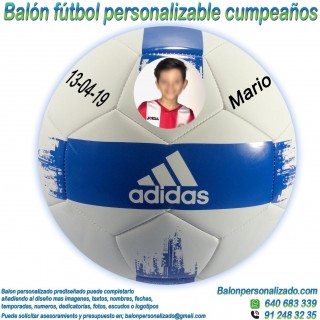 Balón Fútbol Personalizable con Fotos nombre regalo Cumpleaños adidas