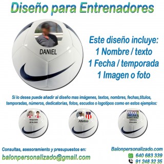 Balón Personalizado con imágenes y nombre fecha Fútbol modelo nike pitch Regalo Entrenador, dedicatoria