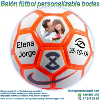Balón Fútbol Sala Personalizable Con Foto nombres fecha regalo bodas
