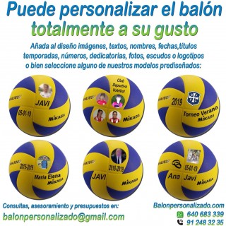 Balón Voleibol Personalizado Total añadir nombres, números, banderas, escudos, imágenes, fotos, dedicatorias