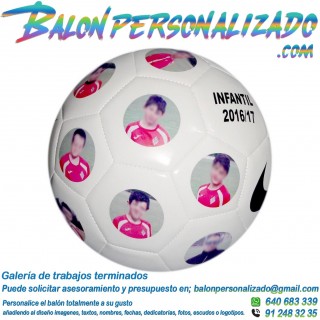 Balón futbol personalizado con imagen equipo rojo y temporada nike