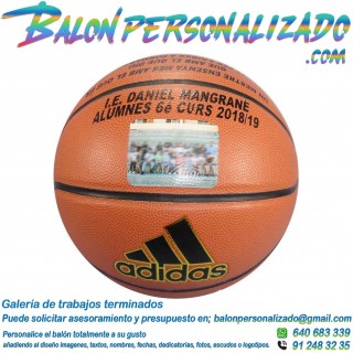 Balon baloncesto personalizado colegio texto imagen