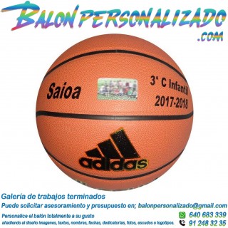 Balon personalizado de baloncesto con texto, fecha y foto