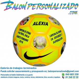 Balon futbol sala personalizado con nombre dedicatorias y fotos