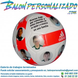 Balón ADIDAS de fútbol personalizado para agradecimiento entrenadores