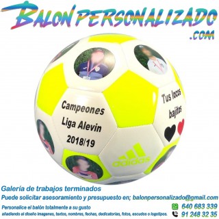 Balón ADIDAS EPP de fútbol personalizado con fotos y frases