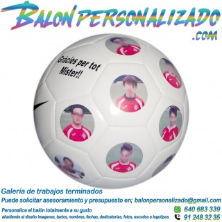 Balón de fútbol NIKE personalizado con fotos jugadores y texto