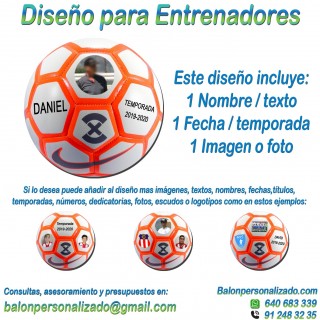 Balón Personalizado Con imágenes y nombre fecha de Fútbol Sala nike menor Regalo Entrenador