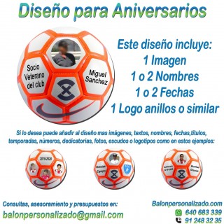 Balón Personalizado Con textos e imágenes de Fútbol Sala nike menor Regalo celebrar aniversarios