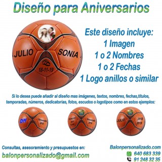 Balón Personalizado Con textos e imágenes de Balonmano MIAKSA Regalo celebrar aniversarios