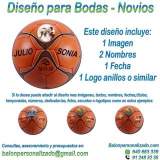 Balón Balonmano Personalizable Con Foto nombres fecha regalo bodas